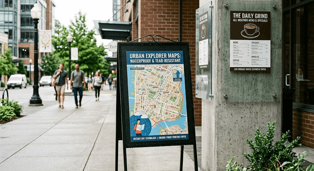 Outdoor waterproof synthetic poster paper for advertising and signage