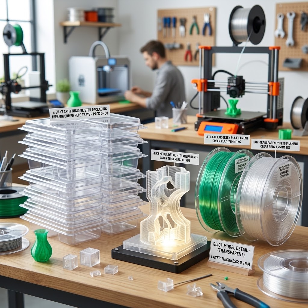 Amorphous PET copolymer applied as 3D printing PETG raw material and rigid sheet extrusion by SAlLLAGE.